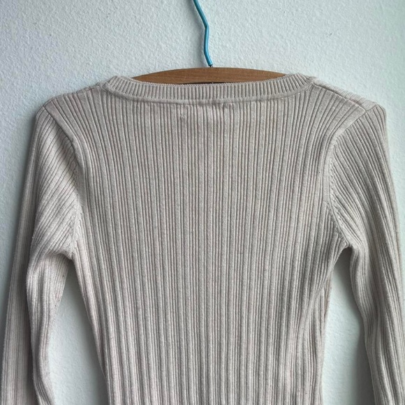 Cream Ribbed Long Sleeve - Picture 3 of 3